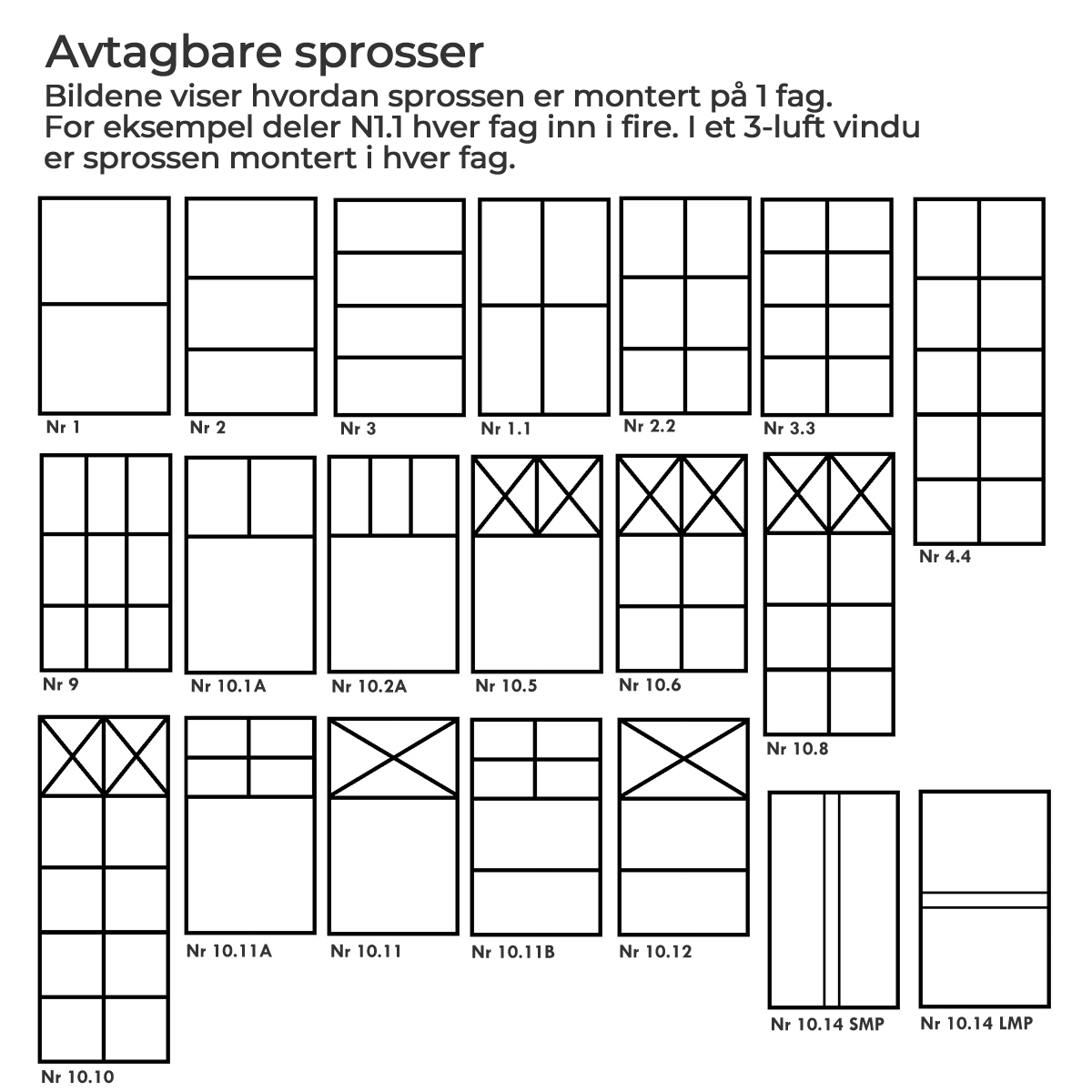 Avtagbare sprosser