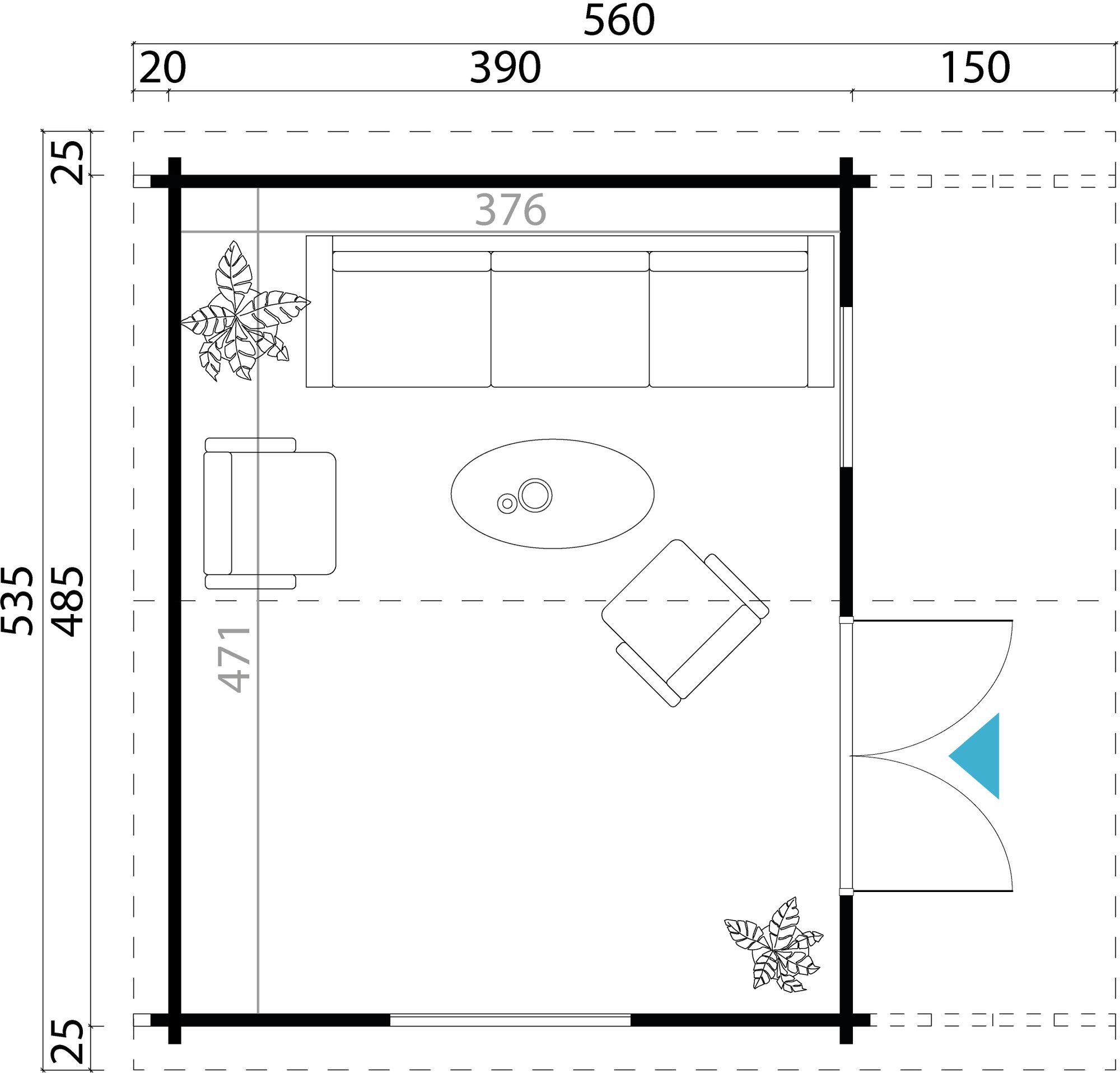 Attefall hus Bodil C - 20,7 m² Attefall hus Bodil C - 20,7 m²