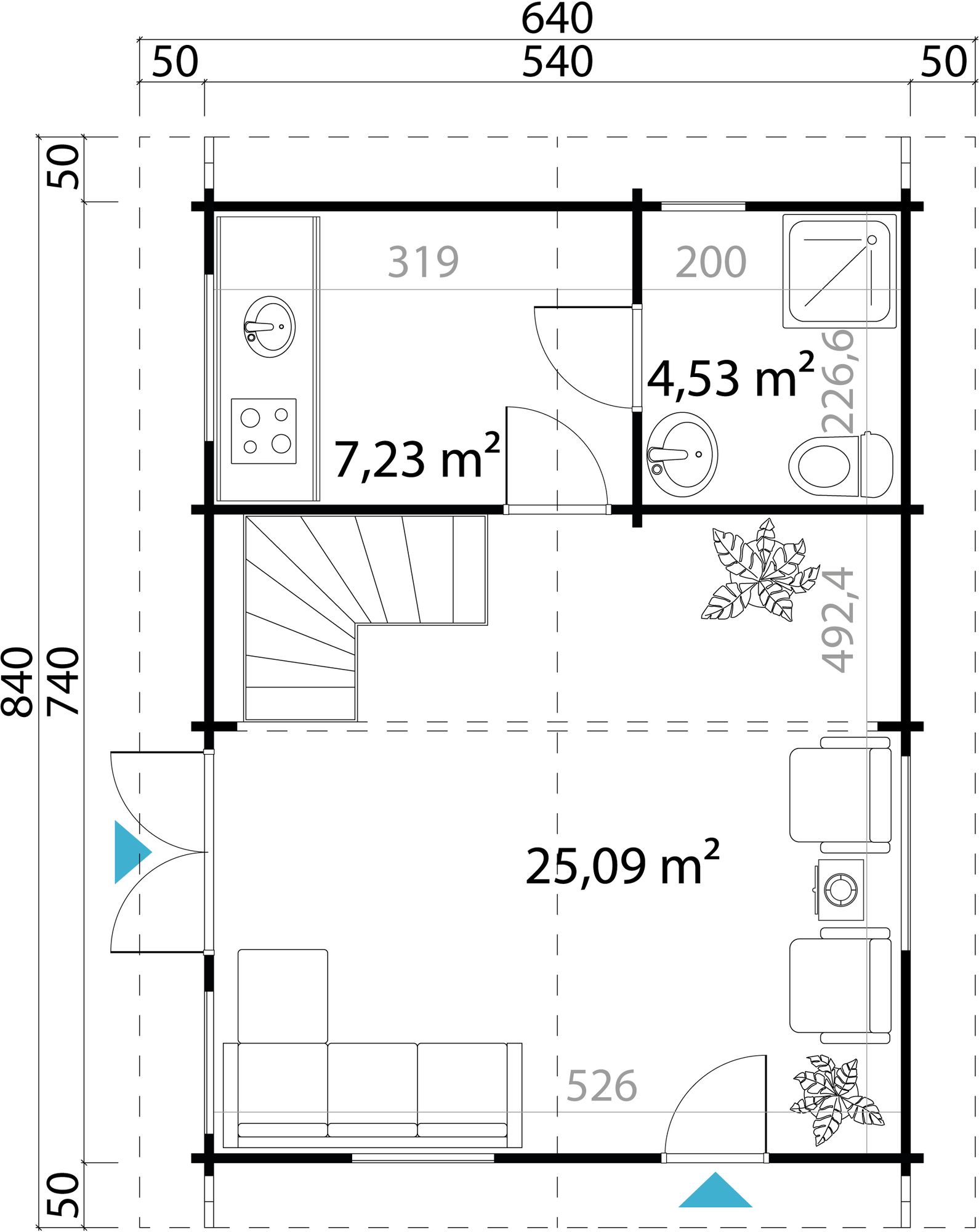 Feriehus Mattis A - 42,5 m² Feriehus Mattis A - 42,5 m²