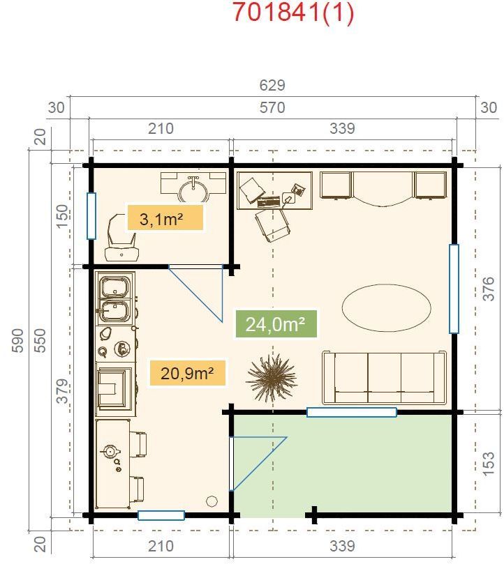 Fritidshus Tindra - 31,3 m�