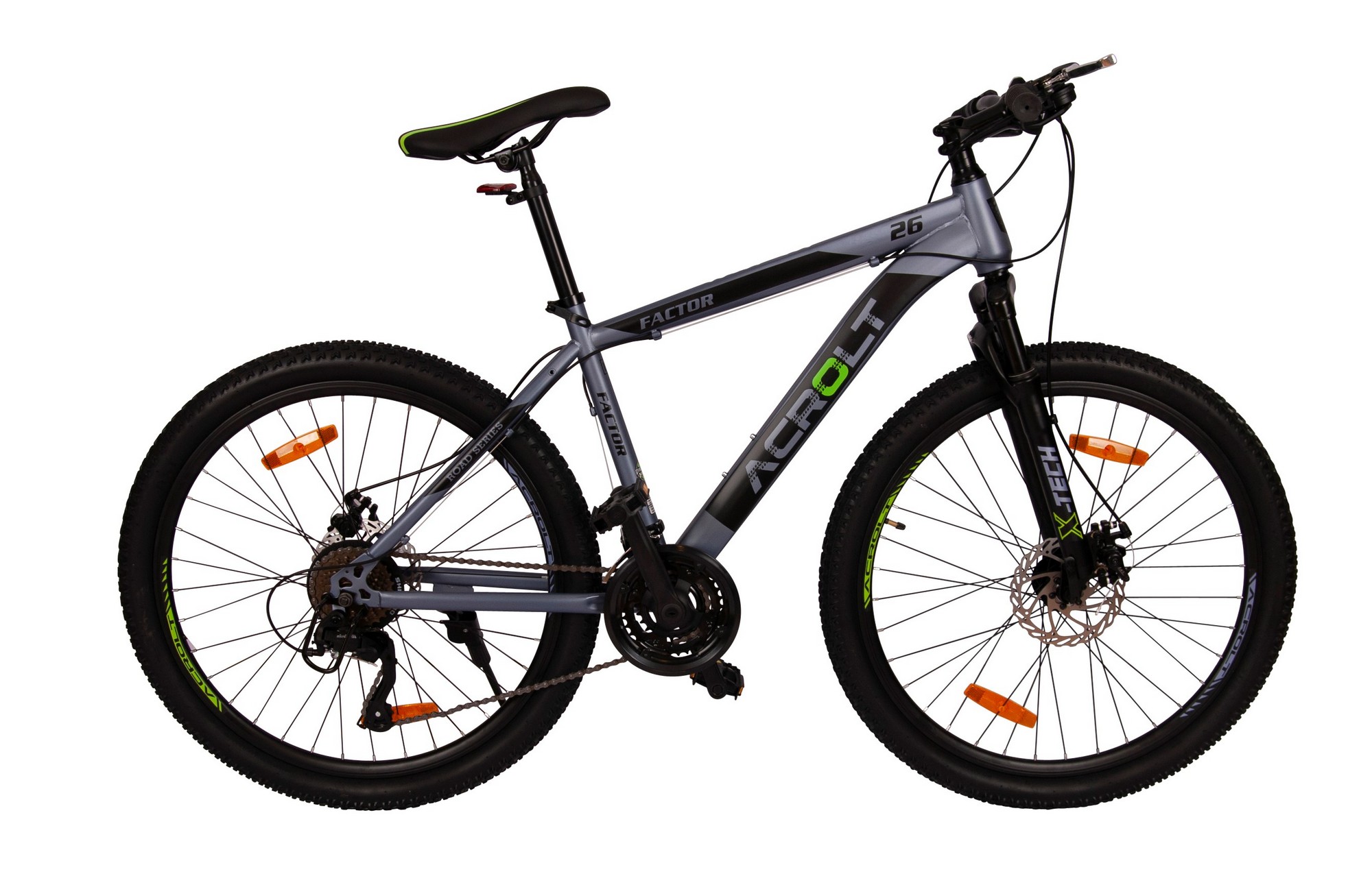 Mountainbike Factor - 26" Gr�/Gr�nn + L�s kjede