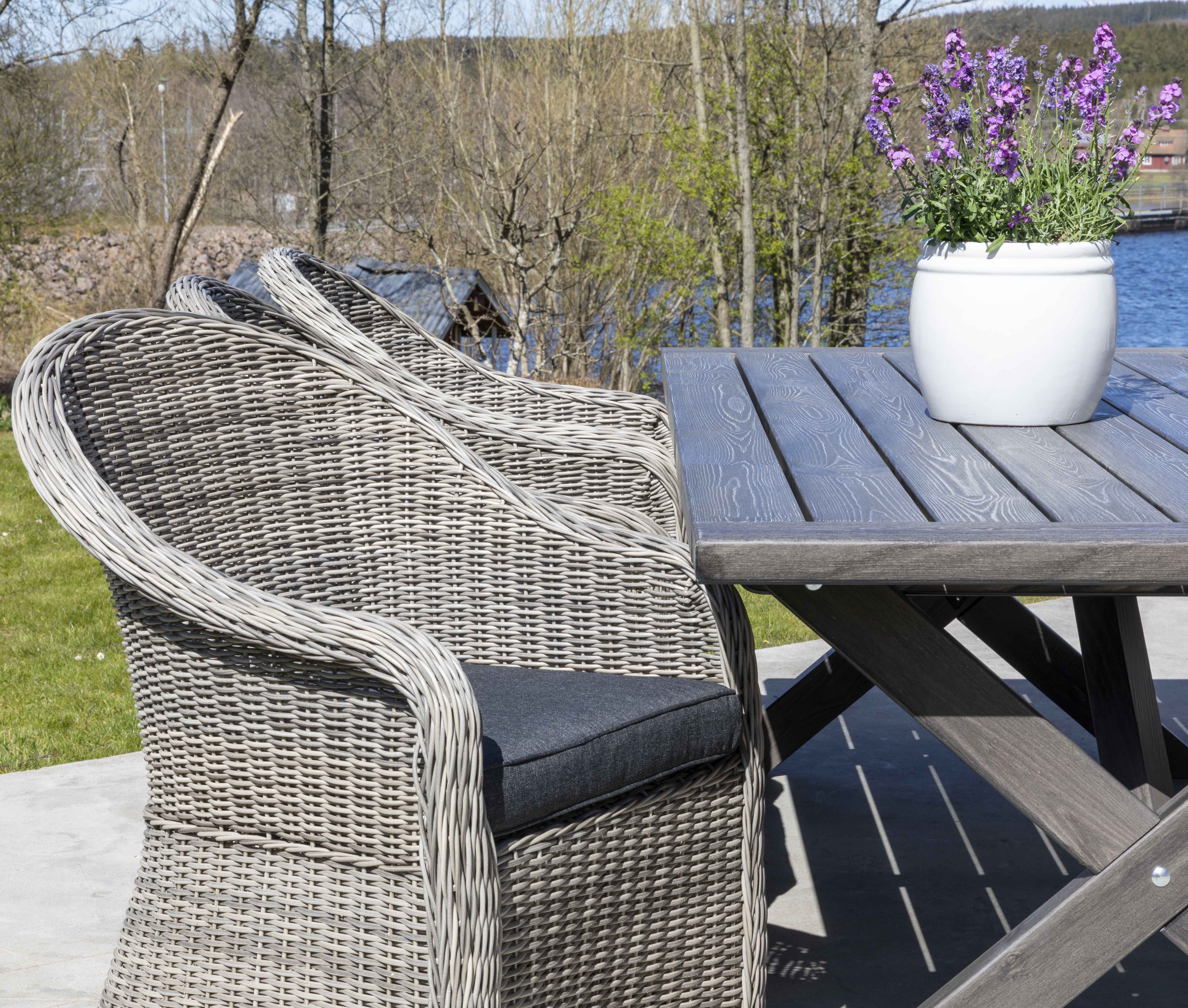 Oxford utespisegruppe 220 cm - Gr� kunstrotting