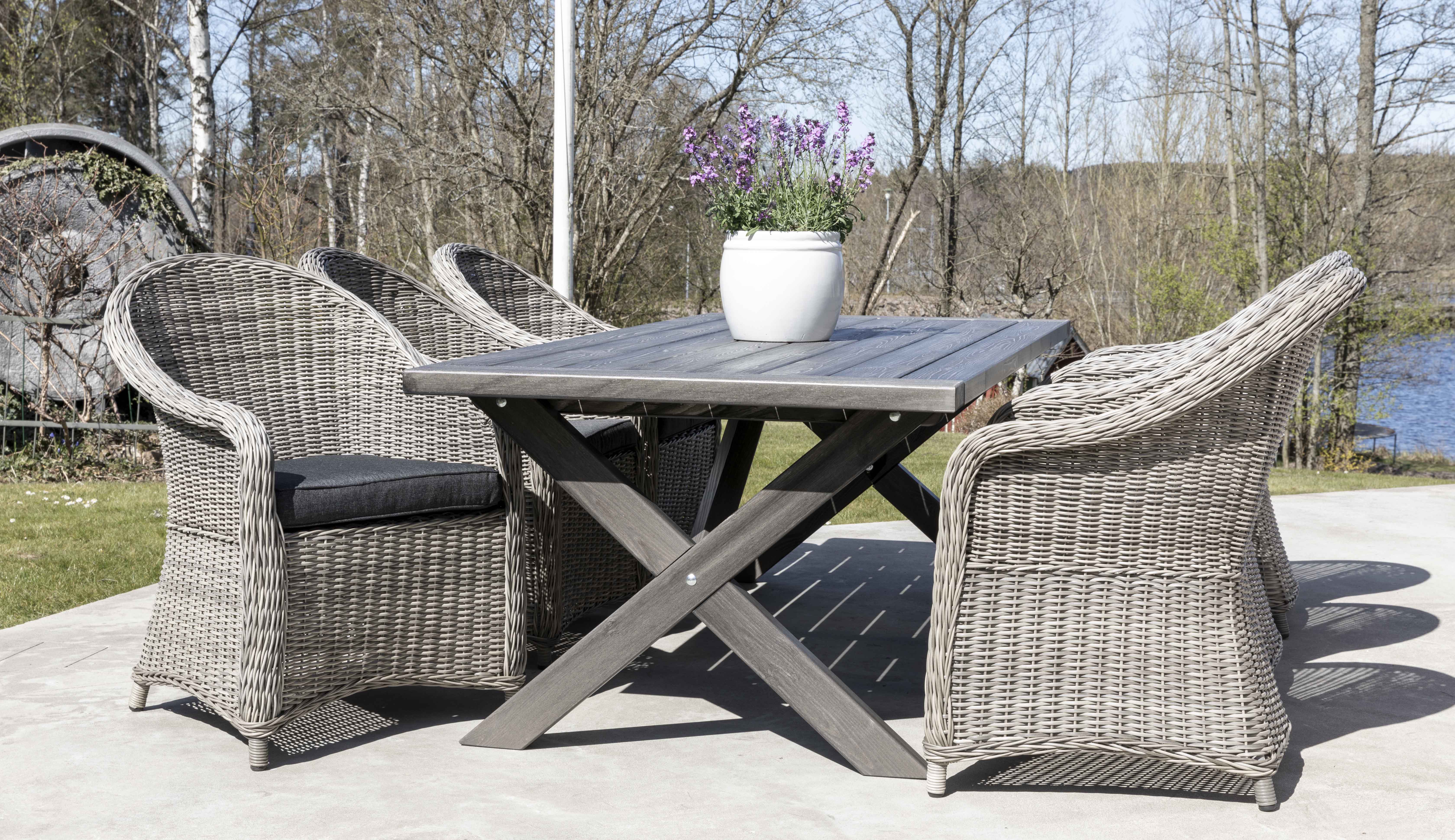 Oxford utespisegruppe 220 cm - Gr� kunstrotting
