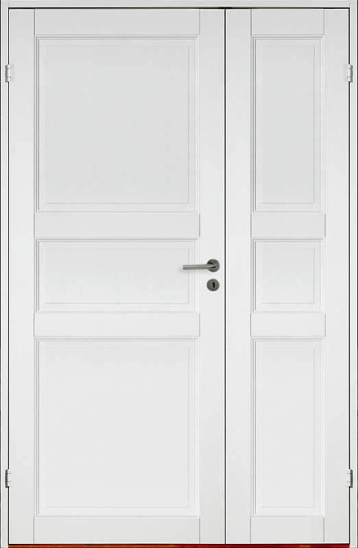 Gr�nerl�kka innerd�r med sided�r - 3-speil - Massiv + H�ndtakssett - Blank