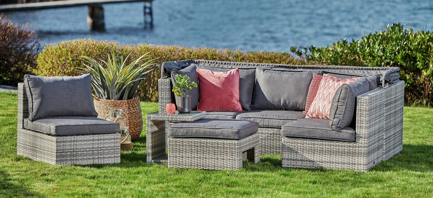 Sl�ttvik byggbar loungegruppe med 5 deler - Gr�
