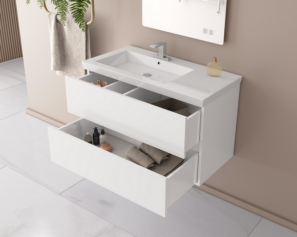 M�belpakke Luxus 100 - Hvitt med speilskap