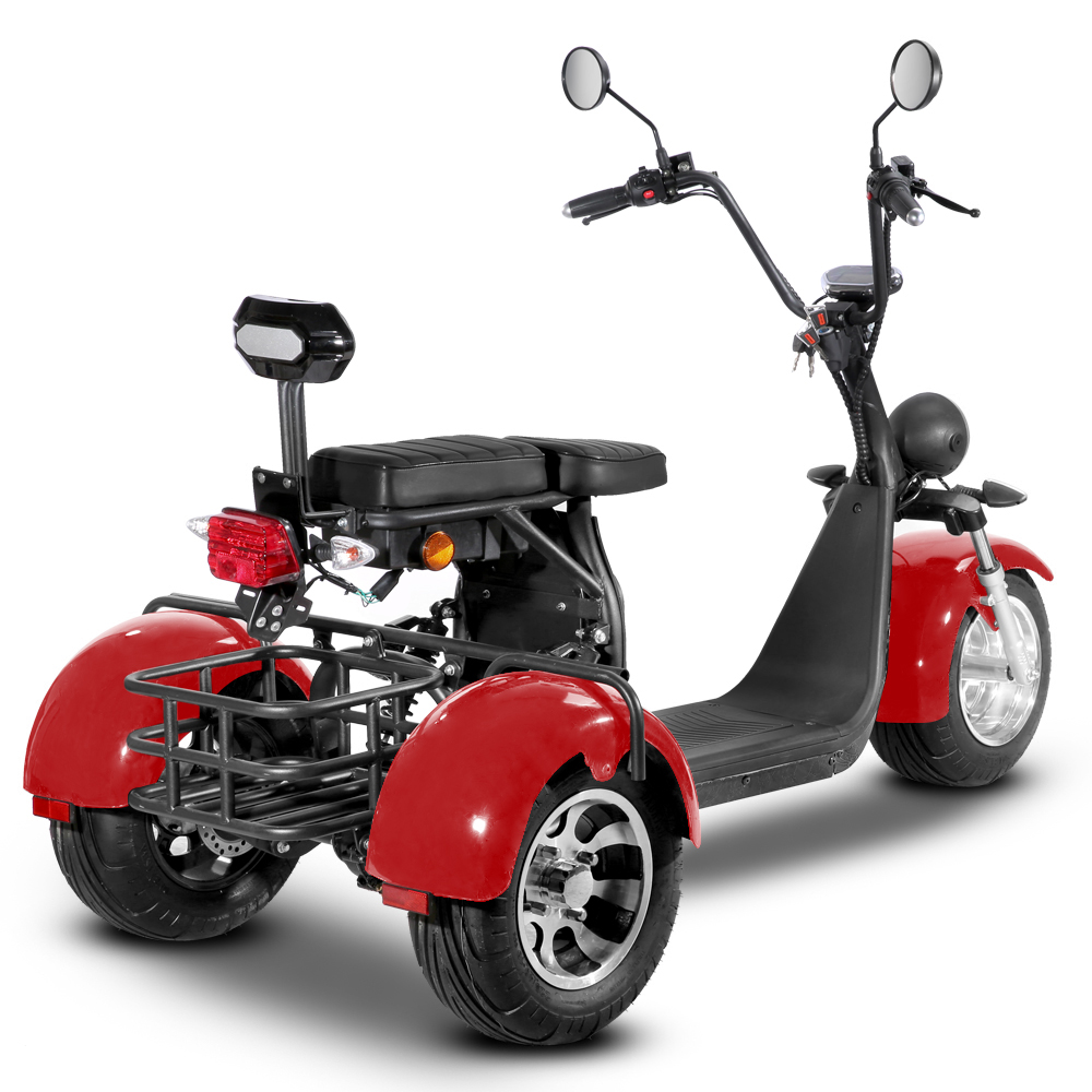 Elscooter Trehjuling - R�d 2000W + L�s kjede