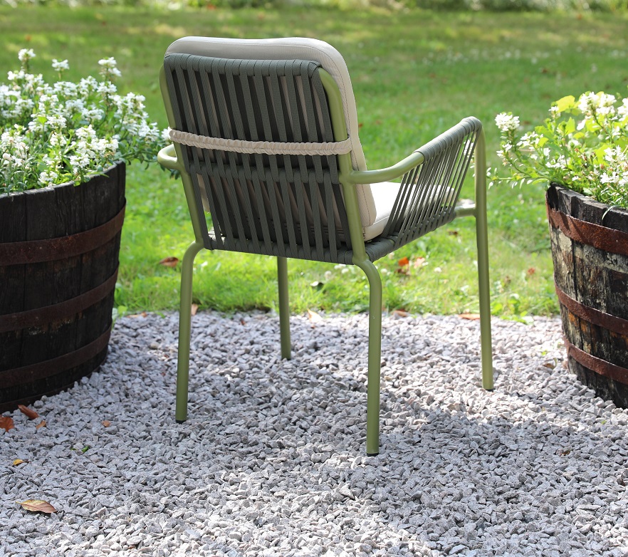 Lincoln stabelbar utestol - Gr�nn med beige pute