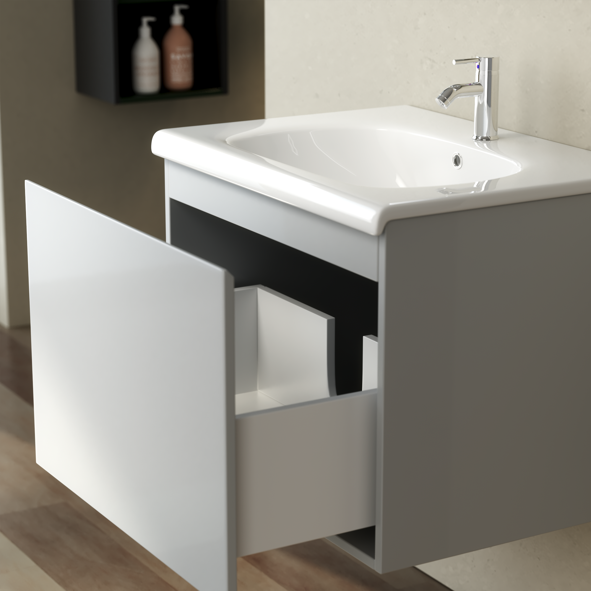 Baderomsm�bler Zeal 60 cm - Lys gr�