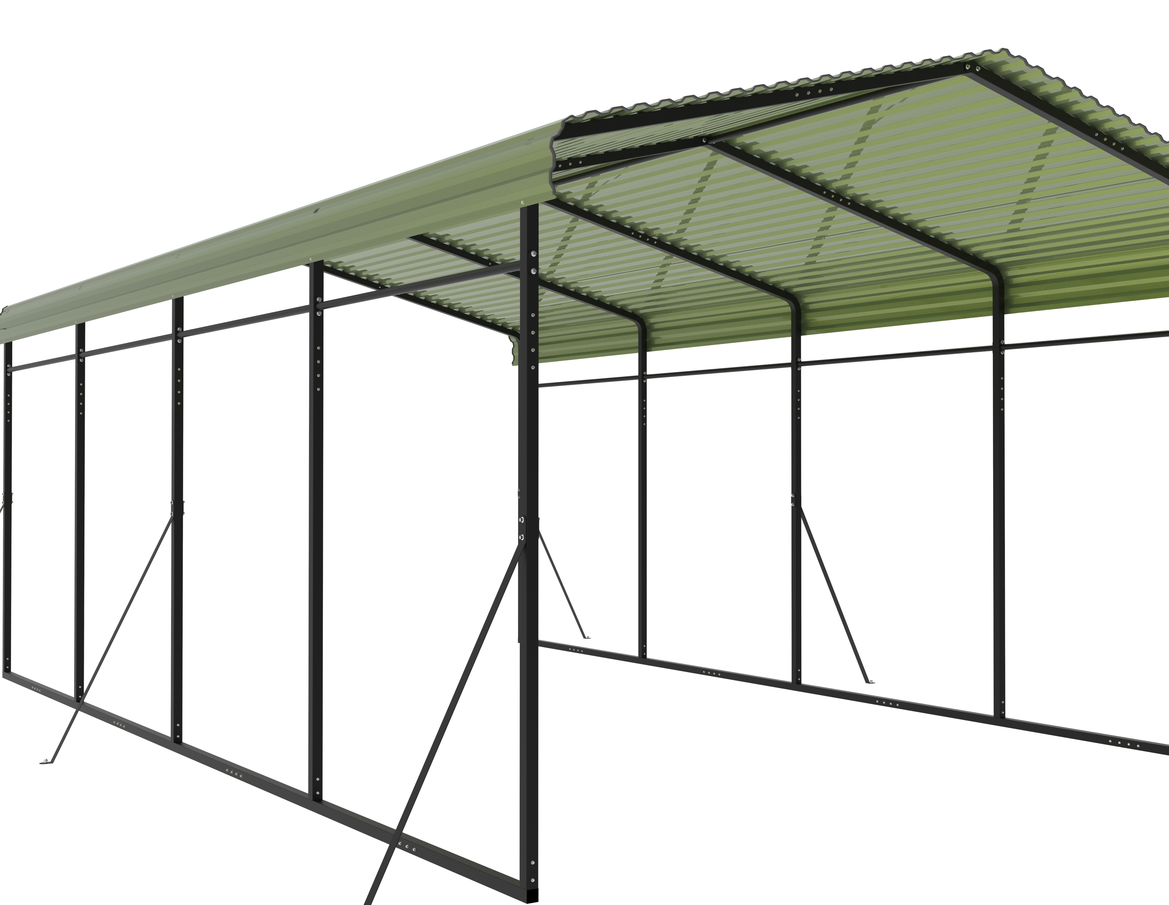 Carport med metallramme og fargeplate Carport med metallramme og fargeplate