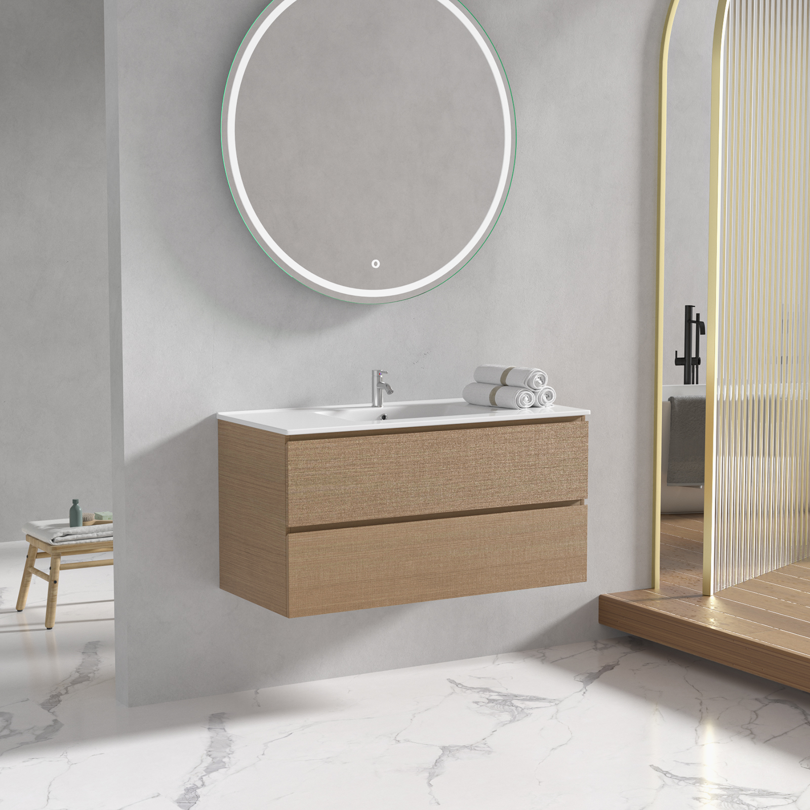 Baderomsm�bler Milan 100 cm - Lyst tre
