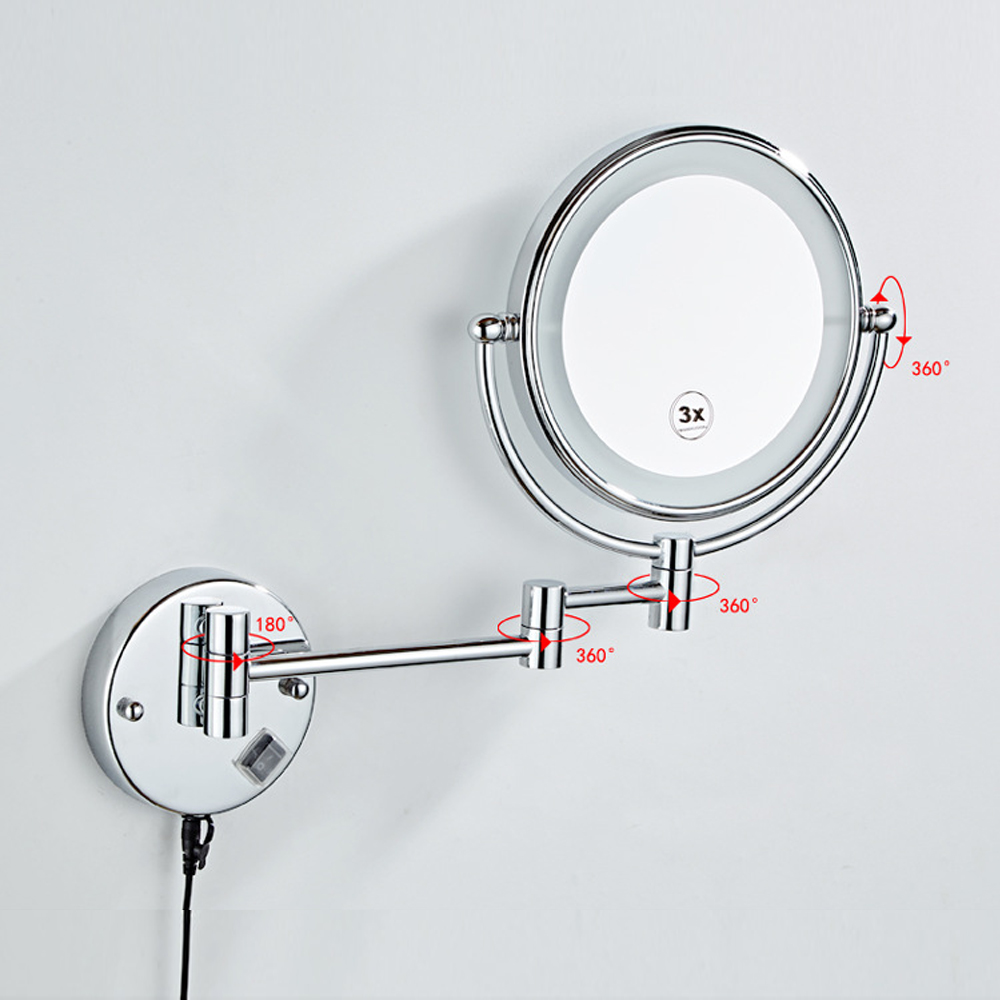 Sminkespeil med LED - Krom Sminkespeil med LED - Krom