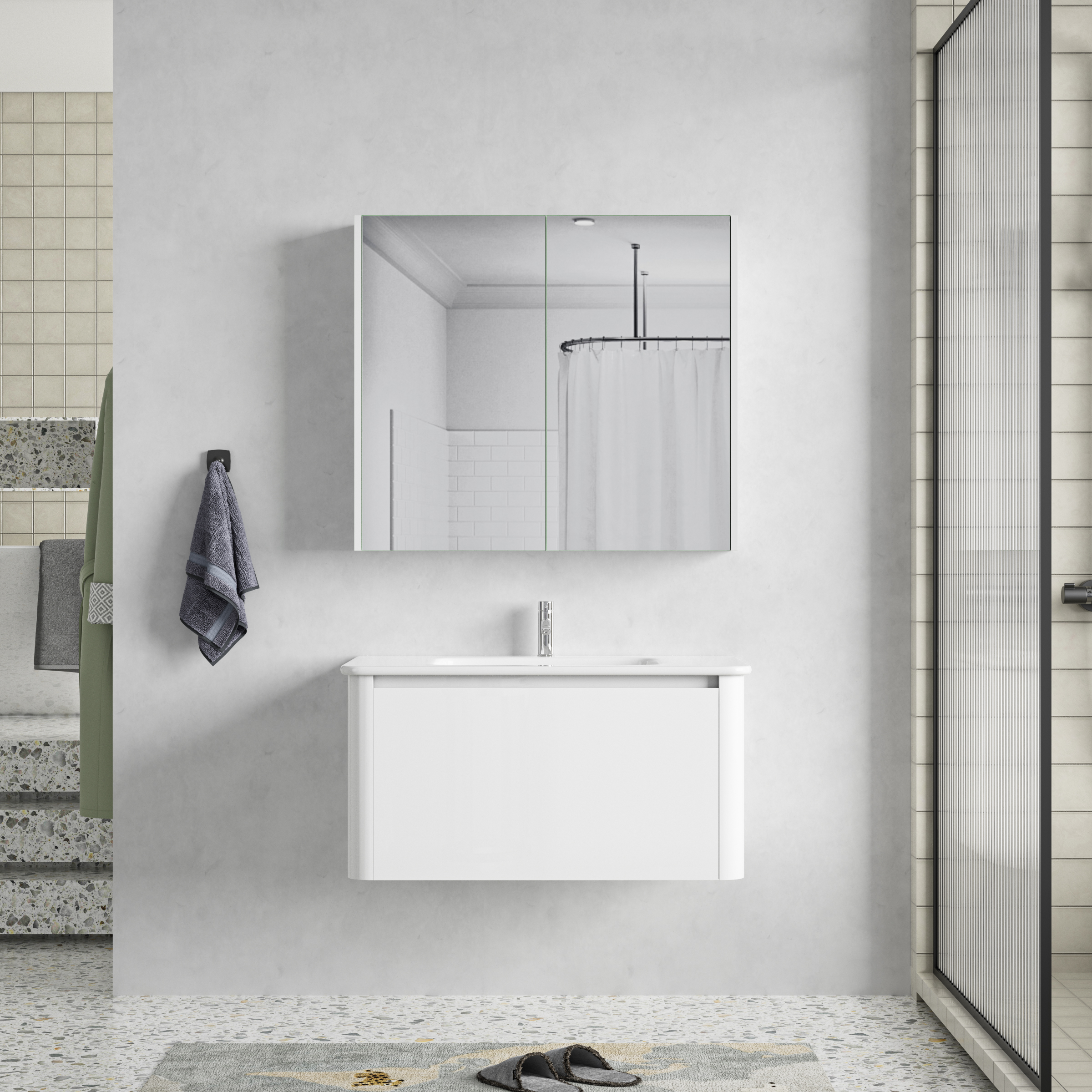 Baderomsmøbel Genava 80 cm - Hvit Baderomsmøbel Genava 80 cm - Hvit