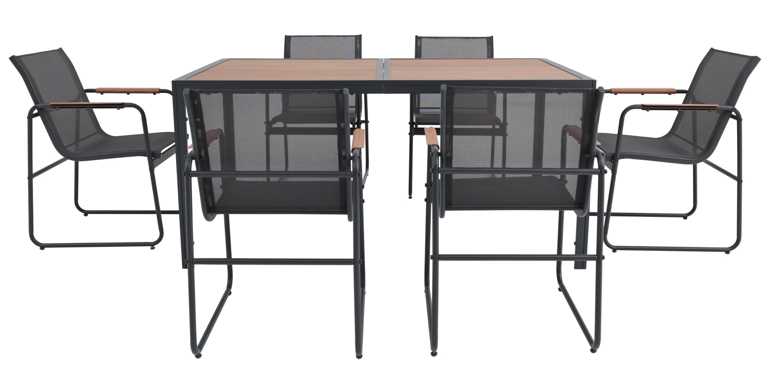 Spisegruppe med 6 stoler og bord for utend�rs bruk