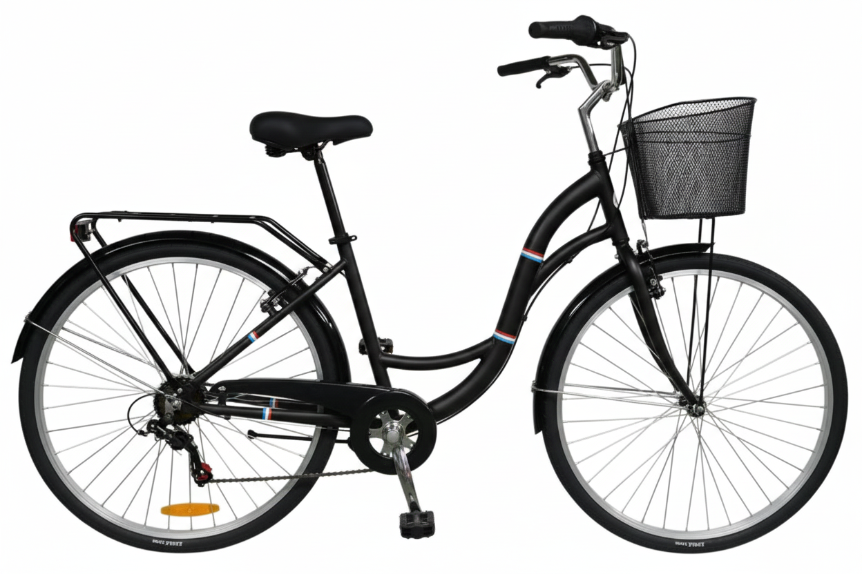 Damesykkel 28" - Svart (6 gir)