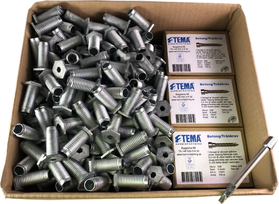 Rammehylse med festeskrue 40 mm - 300 punkter Rammehylse med festeskrue 40 mm - 300 punkter