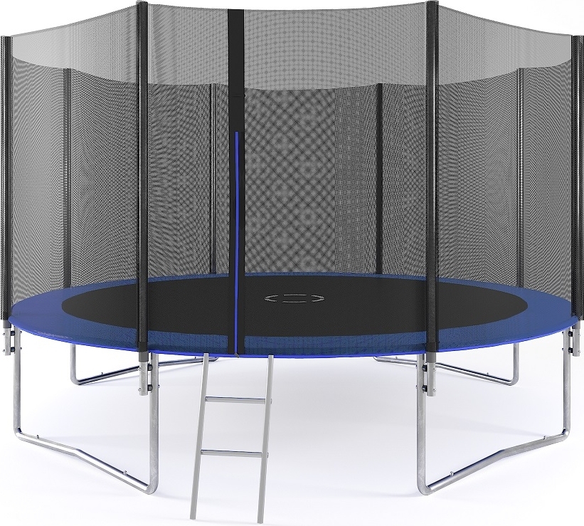 Trampoline med sikkerhetsnett - 425 cm + Stige til trampoline Trampoline med sikkerhetsnett - 425 cm + Stige til trampoline