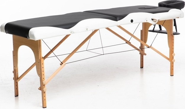 Massasjebord med treben - 2 soner - Svart/Hvit