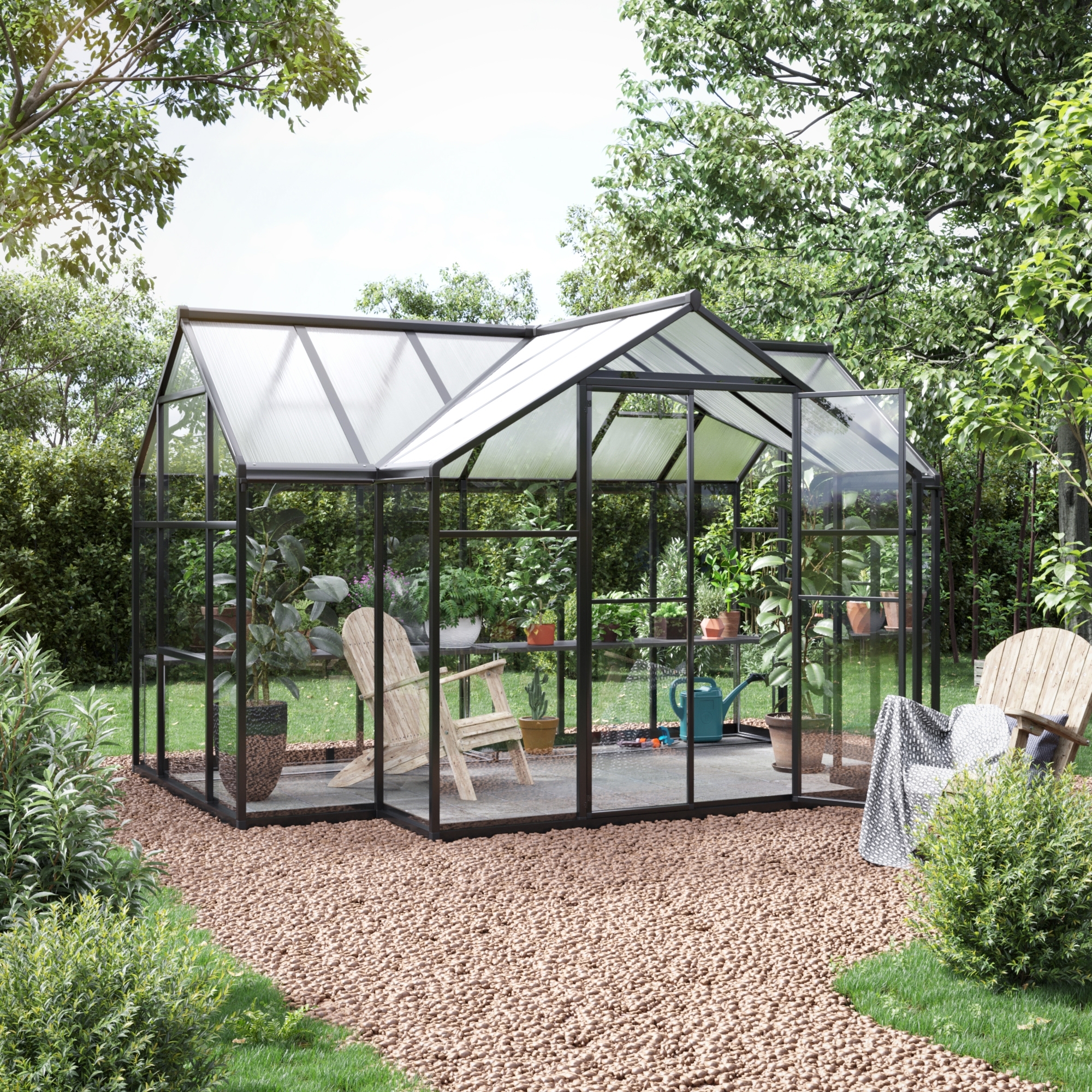 Drivhus Hyperion 10,2 m� - Svart