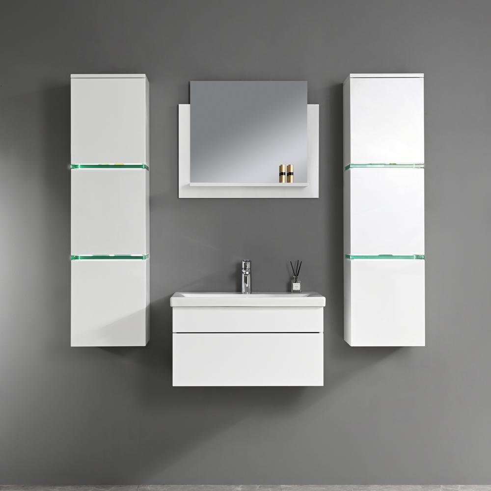 Baderomsm�bler Venezia 60 cm - Hvit med LED-belysning