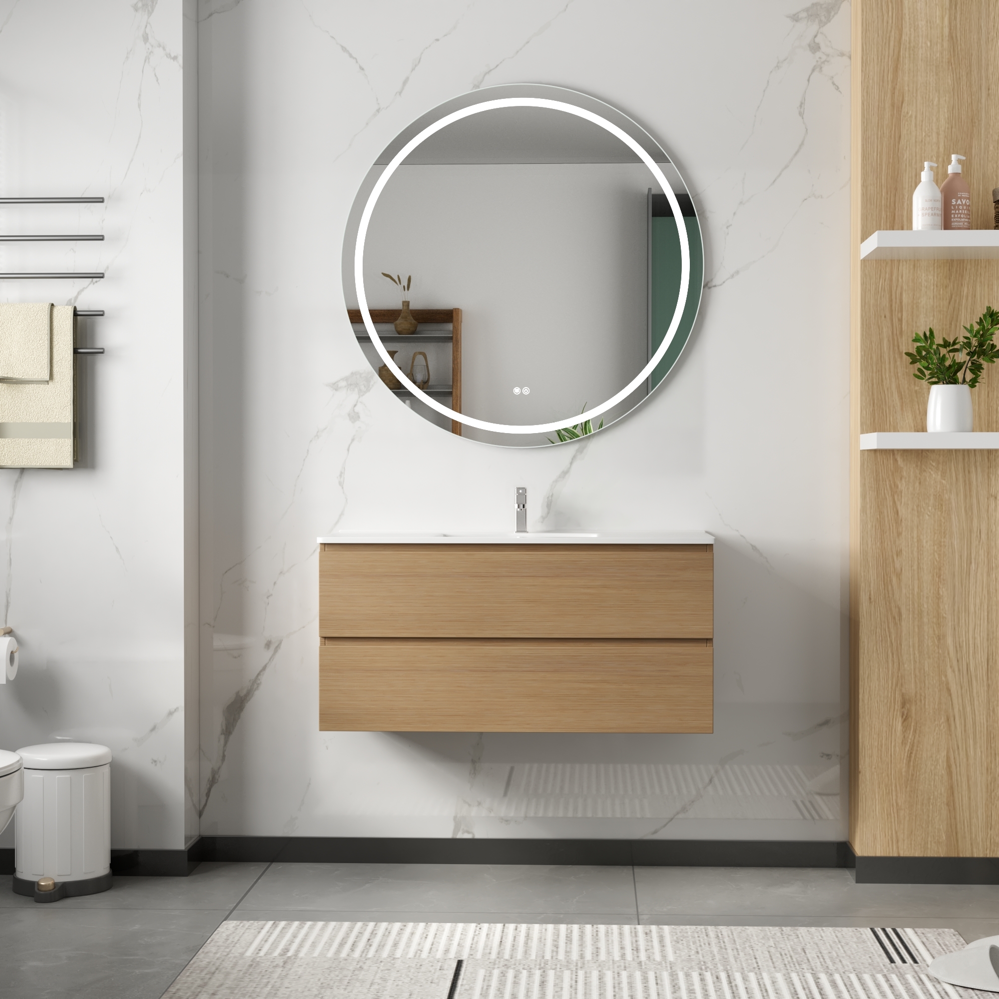 Baderomsm�bler Milan 100 cm - Lyst tre