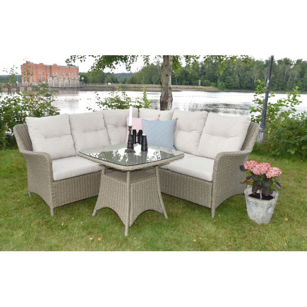Hllestrand hjrnegruppe i kunstrotting 4 sitteplasser - Naturfarget