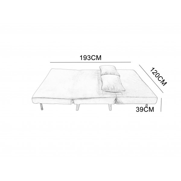 Helsingborg utfellbar sovesofa - Gr� | 193 cm