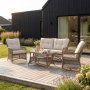 Utend�rs loungesett, 4 deler, syntetisk rotting, sofa, lenestoler, bord
