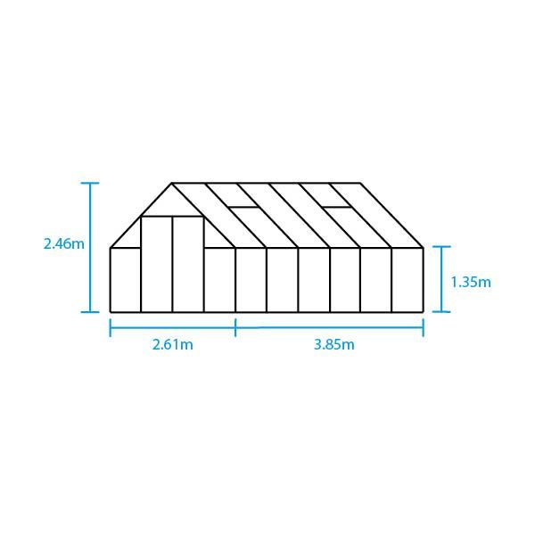 Drivhus Qube 9,9 m - Sort