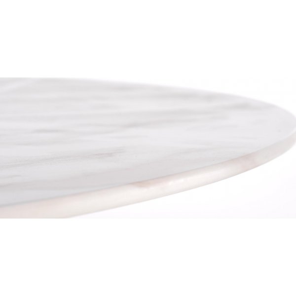 Spisebord rundt �90 cm - Marmorert glass/gull