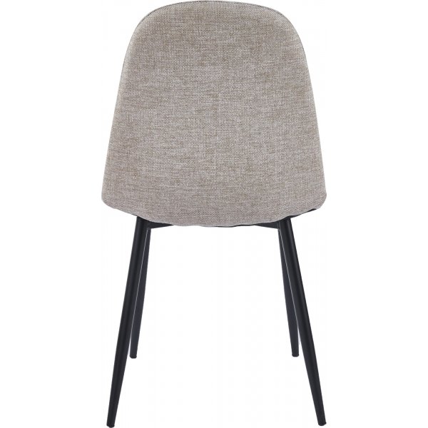 Stol i beige stoff med svarte ben - Carisma