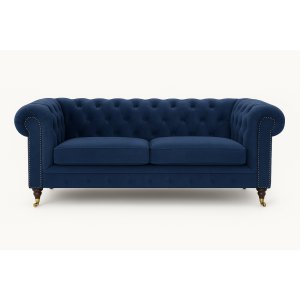 Sofa Sheffield Chesterfield 2-seter - Mørk blå fløyel Sofa Sheffield Chesterfield 2-seter - Mørk blå fløyel