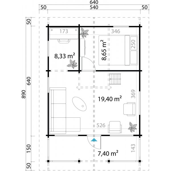 Feriehus Ivar B - 36,9 m² Feriehus Ivar B - 36,9 m²