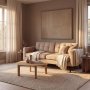 Stella Beige 3-seters sofa med svarte ben - Rett modell, M�l 187x80x80 cm