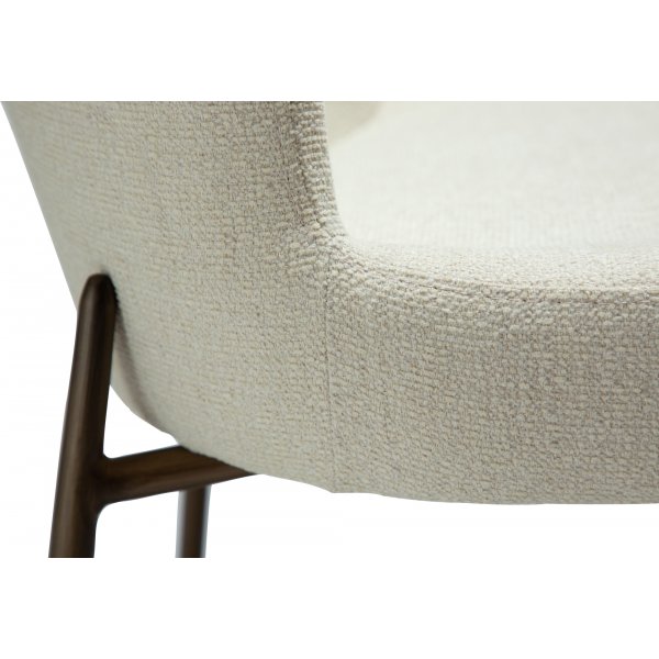 Glam spisestuestol bouclé / antikk messing Glam spisestuestol bouclé / antikk messing