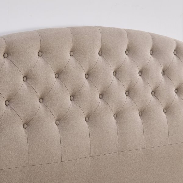 Sengegavl 180 cm bred avrundet design - Beige