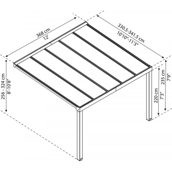 Altantak Stockholm 3.4X3.7 - Grå Altantak Stockholm 3.4X3.7 - Grå
