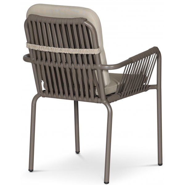 Lincoln stabelbar utestol - Gr med beige pute + Tekstilimpregnering for utembler