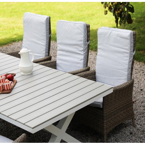 Mercury Set, Grå/Hvit Bord, kunstrotting stol - Bord Mercury Set, Grå/Hvit Bord, kunstrotting stol - Bord