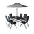 Shadow spisegruppe - 6 stoler og parasoll