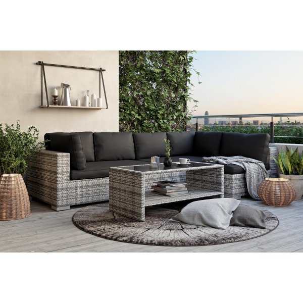 Bahamas Lounge gruppe 5-seters bord med hylle Bahamas Lounge gruppe 5-seters bord med hylle