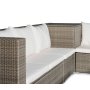 Key West utendrs gruppe; hjrnesofa med bord, fotskammel og oppbevaring - Brun syntetisk rotting
