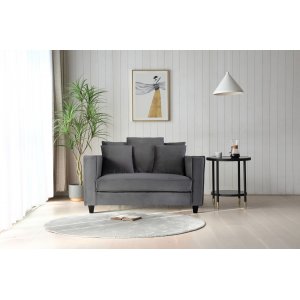 Stor lenestol i m�rkegr� fl�yel - 138 cm bred