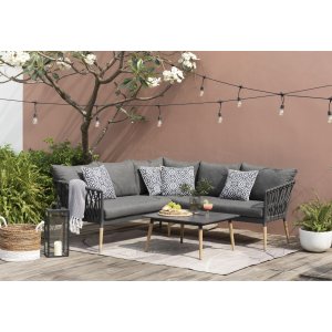 Livsstil Hage Ipanema utegruppe med hjørnesofa og bord - Grå Livsstil Hage Ipanema utegruppe med hjørnesofa og bord - Grå