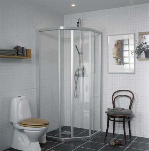 If� Solid SVP, femkantet dusjvegg