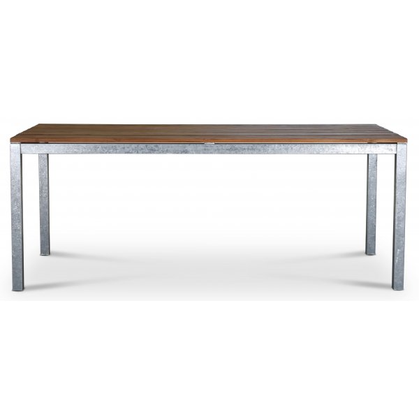 Alva spisebord 190x90 cm - Teak / Galvanisert stål Alva spisebord 190x90 cm - Teak / Galvanisert stål