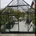 Kundebilde Drivhus Universal - Sort med herdet glass 9,9 m²