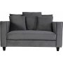 Stor lenestol i m�rkegr� fl�yel - 138 cm bred