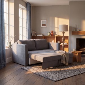 Liten sovesofa Mind 2-seter forovervendt - Antrasitt, bredde 139 og 197 x 122 cm Liten sovesofa Mind 2-seter forovervendt - Antrasitt, bredde 139 og 197 x 122 cm