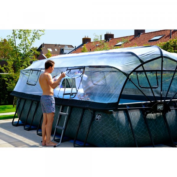 Basseng 5,4x2,5 m Premium + Tak & varmepumpe